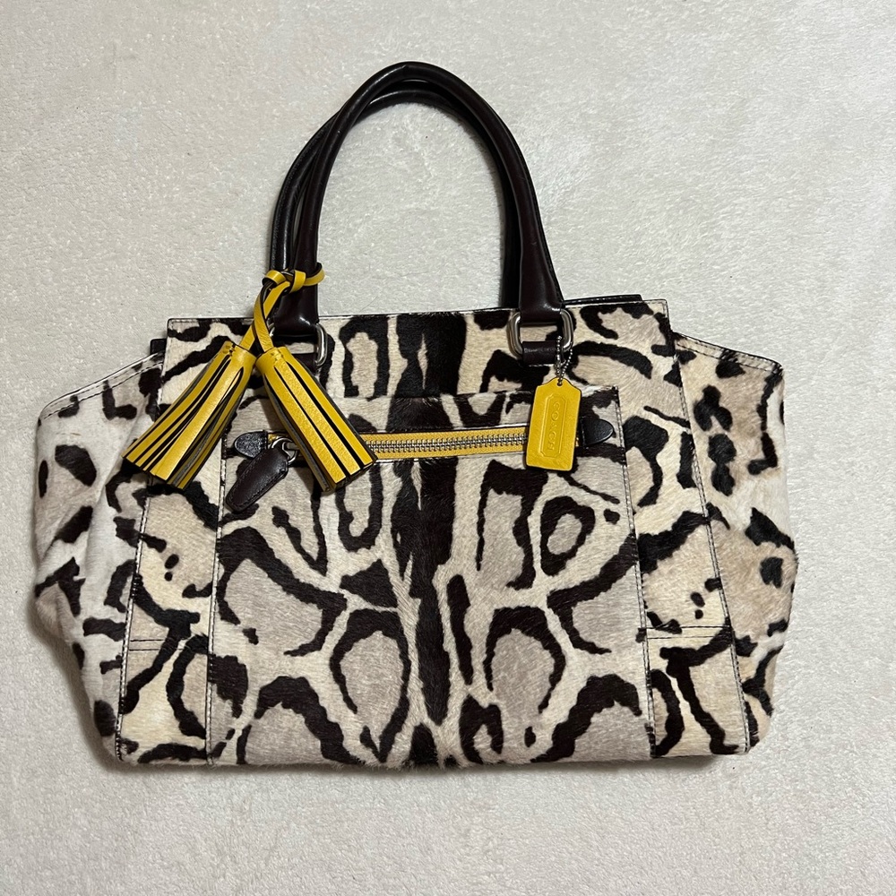 Coach limited edition ocelot print purse with coin purse
